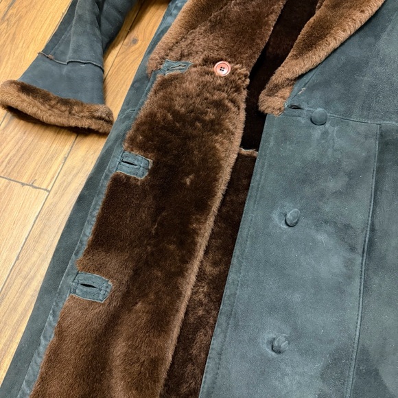 Vtg Clifford Michael Sheepskin Long Rancher Coat Oversized Canadian Adult Medium - Picture 11 of 15